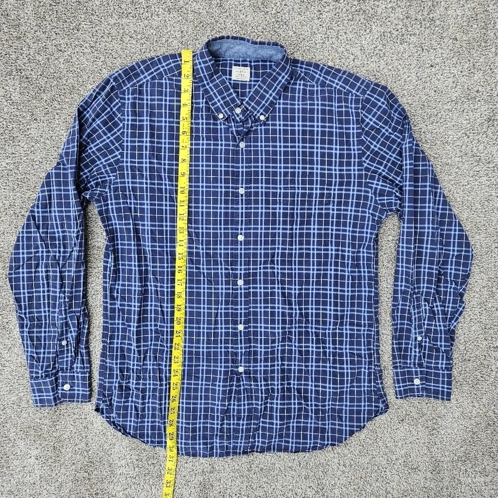J. Crew Vintage Classic Blue White Button Down Long Sleeve Shirt Mens Size Large